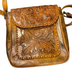 Leather bag with wallet from Mexico